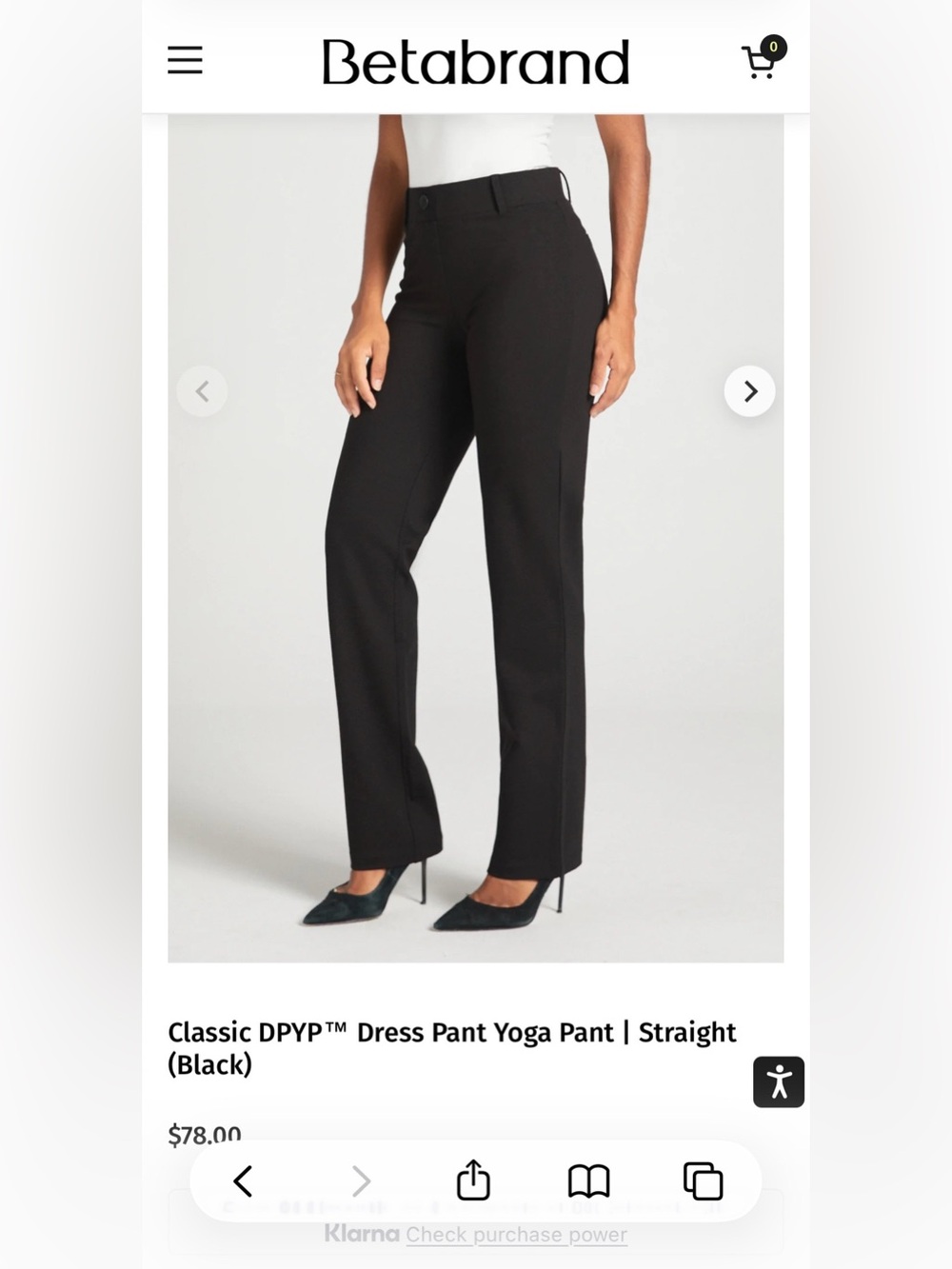 Betabrand Dress Pant Yoga Pants, black